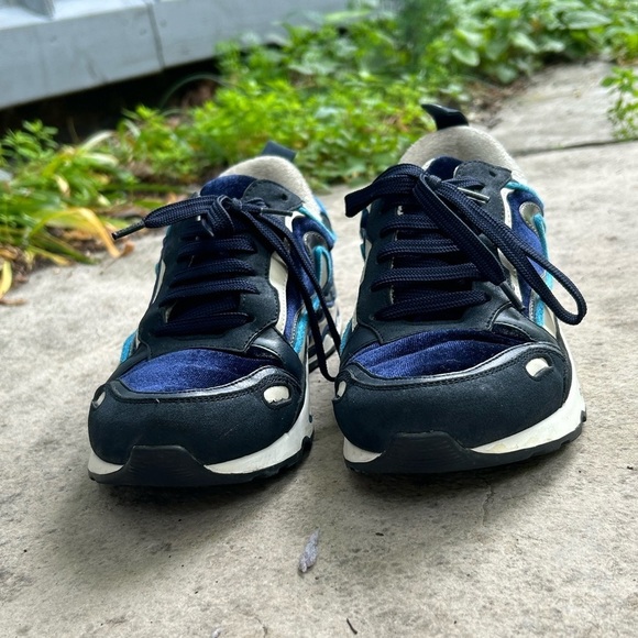 Sandro Paris Flame Sneakers, 3 blues, size 40 - Picture 3 of 11